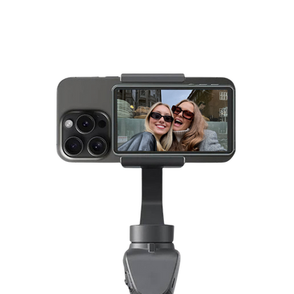 Rear-mounted selfie screen for recording high-quality videos.